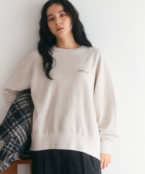 AMERICANA(アメリカーナ)の「Americana/アメリカーナ Americana × Firsthand 別注 裏毛 アウトラインロゴプリント ロングスリーブTシャツ(Tシャツ/カットソー・レディース・モカ/オフホワイト/チャコールグレー・FREE)」の1枚目の写真
