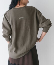 Americana/アメリカーナ Americana × Firsthand 別注 裏毛 アウトラインロゴプリント ロングスリーブTシャツ
