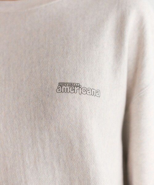 AMERICANA(アメリカーナ)の「Americana/アメリカーナ Americana × Firsthand 別注 裏毛 アウトラインロゴプリント ロングスリーブTシャツ(Tシャツ/カットソー・レディース・モカ/オフホワイト/チャコールグレー・FREE)」の19枚目の写真