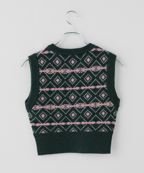 JOURNAL STANDARD(ジャーナルスタンダード)の「【NOMARHYTHM TEXTILE /ノ-マリズム テキスタイル】Fairgyle Knit Vest(ベスト・レディース・グリーン・X-SMALL)」の6枚目の写真