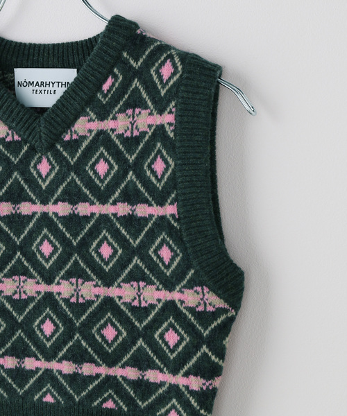 JOURNAL STANDARD(ジャーナルスタンダード)の「【NOMARHYTHM TEXTILE /ノ-マリズム テキスタイル】Fairgyle Knit Vest(ベスト・レディース・グリーン・X-SMALL)」の7枚目の写真