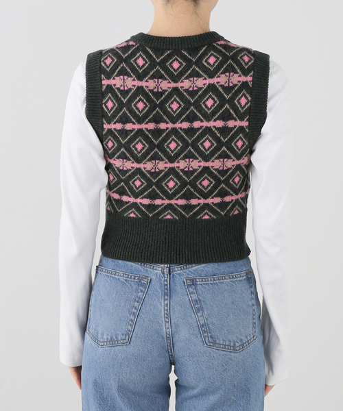 JOURNAL STANDARD(ジャーナルスタンダード)の「【NOMARHYTHM TEXTILE /ノ-マリズム テキスタイル】Fairgyle Knit Vest(ベスト・レディース・グリーン・X-SMALL)」の5枚目の写真