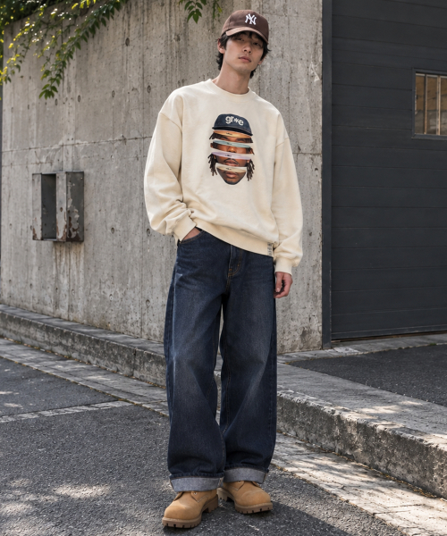 GRAVER ORDINARY（グレイバーオーディナリー）の「[ODNR UNISEX]Face Grae スウェット_Navy（スウェット・レディース・ネイビー・SMALL/MEDIUM/LARGE）」の10枚目の写真