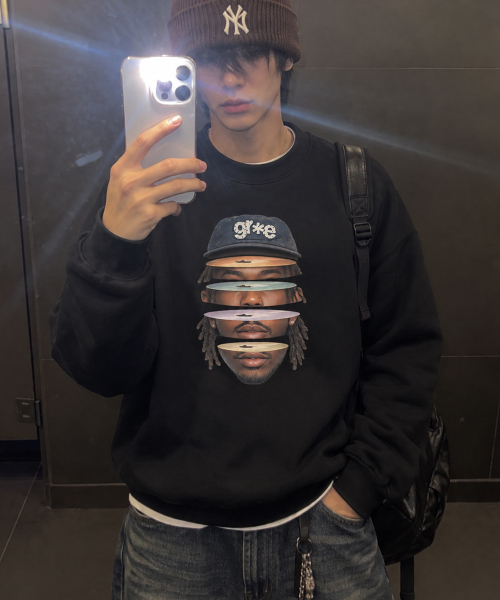 GRAVER ORDINARY（グレイバーオーディナリー）の「[ODNR UNISEX]Face Grae スウェット_Navy（スウェット・レディース・ネイビー・SMALL/MEDIUM/LARGE）」の15枚目の写真