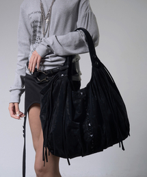 ドレープフリンジ hoboバッグ (BLACK) F26ZE405
