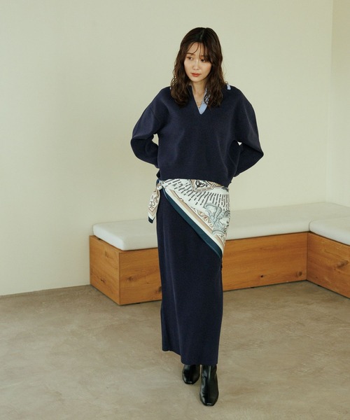 GLOBAL WORK(グローバルワーク)の「モールスキッパープルオーバー*スカートセット/1054108(ワンピース・レディース・ネイビー/ブラウン系その他6/チャコールグレー・LARGE/MEDIUM)」の6枚目の写真