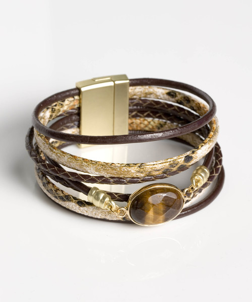 PLAIN CLOTHING（プレーンクロージング）の「6連ビジューブレスレット【PLAIN CLOTHING】（ブレスレット・レディース・ブラウン/ブラック/ナチュラル/ホワイト・FREE）」の3枚目の写真