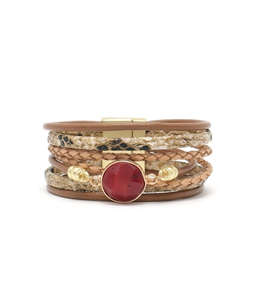 PLAIN CLOTHING（プレーンクロージング）の「6連ビジューブレスレット【PLAIN CLOTHING】（ブレスレット・レディース・ブラウン/ブラック/ナチュラル/ホワイト・FREE）」の11枚目の写真