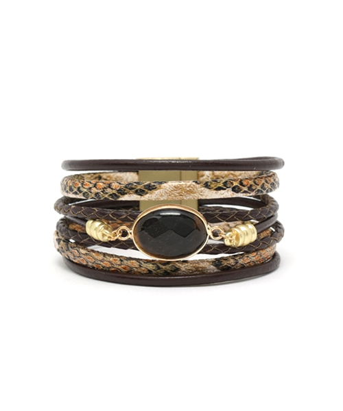 PLAIN CLOTHING（プレーンクロージング）の「6連ビジューブレスレット【PLAIN CLOTHING】（ブレスレット・レディース・ブラウン/ブラック/ナチュラル/ホワイト・FREE）」の10枚目の写真