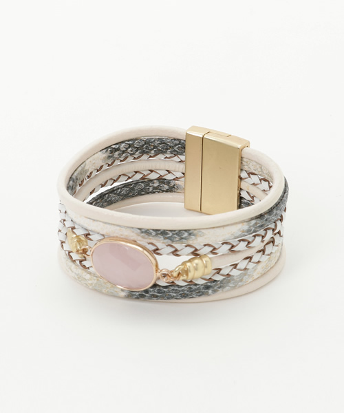 PLAIN CLOTHING（プレーンクロージング）の「6連ビジューブレスレット【PLAIN CLOTHING】（ブレスレット・レディース・ブラウン/ブラック/ナチュラル/ホワイト・FREE）」の2枚目の写真