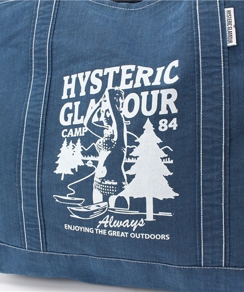 HYSTERIC GLAMOUR（ヒステリックグラマー）の「HYSTERIC CAMP INDIGOグログランバッグ（トートバッグ・メンズ・インディゴブルー/ライトインディゴブルー・FREE）」の6枚目の写真
