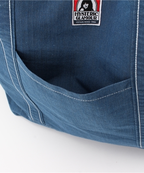 HYSTERIC GLAMOUR（ヒステリックグラマー）の「HYSTERIC CAMP INDIGOグログランバッグ（トートバッグ・メンズ・インディゴブルー/ライトインディゴブルー・FREE）」の8枚目の写真