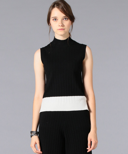 LOVELESS（ラブレス）の「【LOVELESS】WOMENS ワイドリブノースリーブニット（ニット/セーター・レディース・ベージュ/ネイビー/ブラック・36/34）」の2枚目の写真