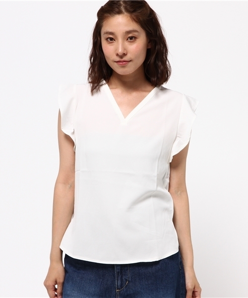 MOUSSY（マウジー）の「FLARE SLEEVE TOPS（Tシャツ/カットソー・レディース・カーキ/ブラック/ホワイト/ボルドー・FREE）」の12枚目の写真
