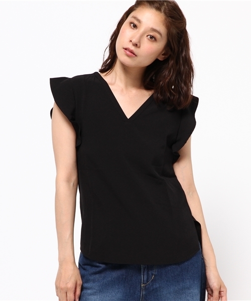 MOUSSY（マウジー）の「FLARE SLEEVE TOPS（Tシャツ/カットソー・レディース・カーキ/ブラック/ホワイト/ボルドー・FREE）」の13枚目の写真