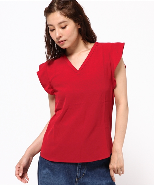 MOUSSY（マウジー）の「FLARE SLEEVE TOPS（Tシャツ/カットソー・レディース・カーキ/ブラック/ホワイト/ボルドー・FREE）」の11枚目の写真