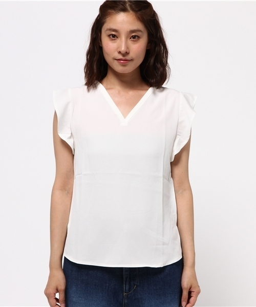 MOUSSY（マウジー）の「FLARE SLEEVE TOPS（Tシャツ/カットソー・レディース・カーキ/ブラック/ホワイト/ボルドー・FREE）」の5枚目の写真