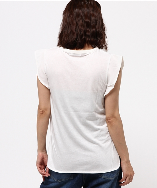 MOUSSY（マウジー）の「FLARE SLEEVE TOPS（Tシャツ/カットソー・レディース・カーキ/ブラック/ホワイト/ボルドー・FREE）」の7枚目の写真