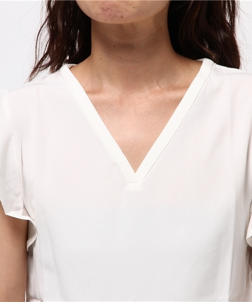 MOUSSY（マウジー）の「FLARE SLEEVE TOPS（Tシャツ/カットソー・レディース・カーキ/ブラック/ホワイト/ボルドー・FREE）」の8枚目の写真