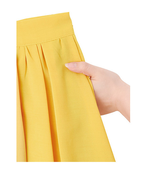 STYLE DELI（スタイルデリ）の「キレイ色ロングギャザーフレアスカート（スカート・レディース・ミント/ラベンダー/イエロー/グレー・FREE）」の13枚目の写真