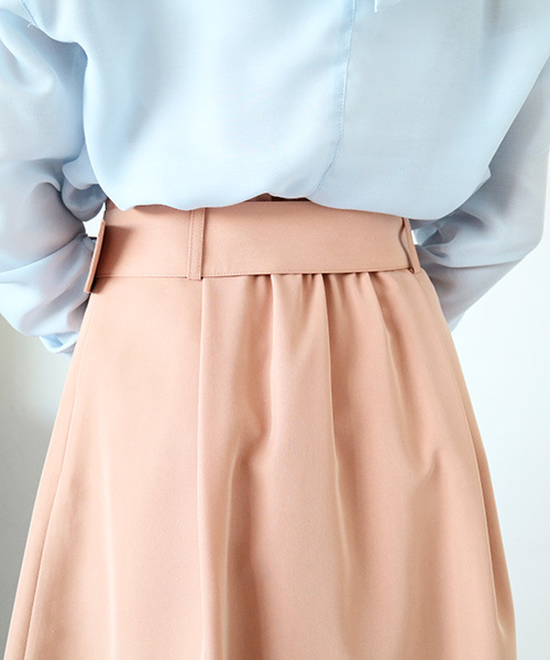 N.(N. Natural Beauty Basic)(エヌエヌナチュラルビューティーベーシック)の「ベルトタックフレアスカート(スカート・レディース・ホワイト/ピンク/ブルー・MEDIUM)」の10枚目の写真