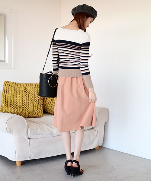 N.(N. Natural Beauty Basic)(エヌエヌナチュラルビューティーベーシック)の「ベルトタックフレアスカート(スカート・レディース・ホワイト/ピンク/ブルー・MEDIUM)」の14枚目の写真