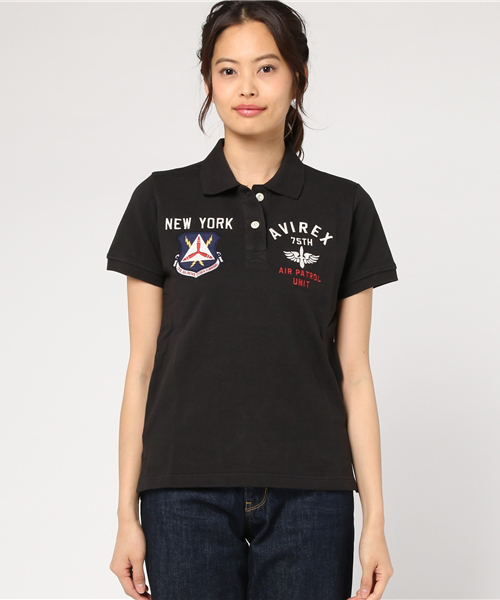 AVIREX ポロシャツ 黒 エアパトロール AVIREX ポロシャツ 黒 エアパトロール