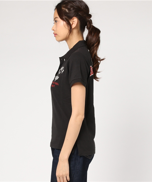 AVIREX（アヴィレックス）の「avirex/ アヴィレックス/ L S/S EMB POLO SHIRT  FBB/ 刺繍 ポロシャツ FBB（ポロシャツ・レディース・ブラック/ホワイト/レッド・LARGE/SMALL/MEDIUM）」の5枚目の写真