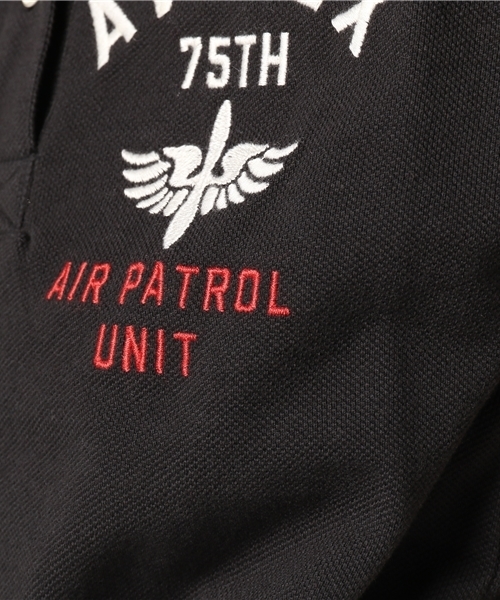 AVIREX（アヴィレックス）の「avirex/ アヴィレックス/ L S/S EMB POLO SHIRT  FBB/ 刺繍 ポロシャツ FBB（ポロシャツ・レディース・ブラック/ホワイト/レッド・LARGE/SMALL/MEDIUM）」の10枚目の写真
