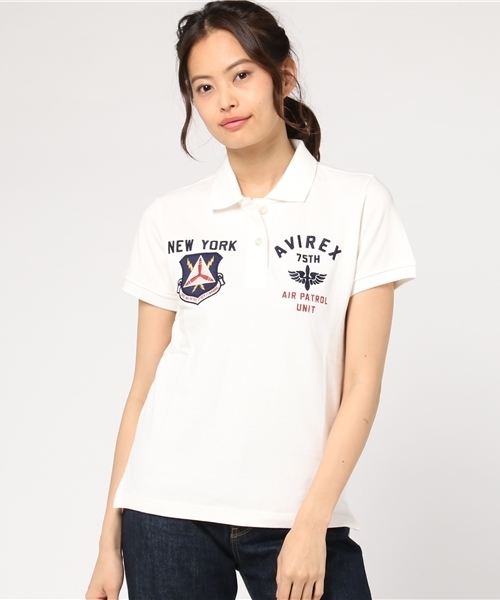AVIREX（アヴィレックス）の「avirex/ アヴィレックス/ L S/S EMB POLO SHIRT  FBB/ 刺繍 ポロシャツ FBB（ポロシャツ・レディース・ブラック/ホワイト/レッド・LARGE/SMALL/MEDIUM）」の11枚目の写真
