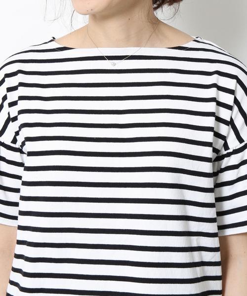 coen（コーエン）の「ボーダーフレアスリーブカットソー（Tシャツ/カットソー・レディース・ブラウン/ブラック・MEDIUM/LARGE）」の12枚目の写真