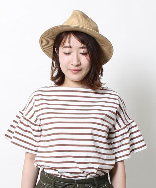 coen（コーエン）の「ボーダーフレアスリーブカットソー（Tシャツ/カットソー・レディース・ブラウン/ブラック・MEDIUM/LARGE）」の5枚目の写真