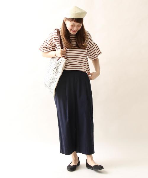 coen（コーエン）の「ボーダーフレアスリーブカットソー（Tシャツ/カットソー・レディース・ブラウン/ブラック・MEDIUM/LARGE）」の18枚目の写真