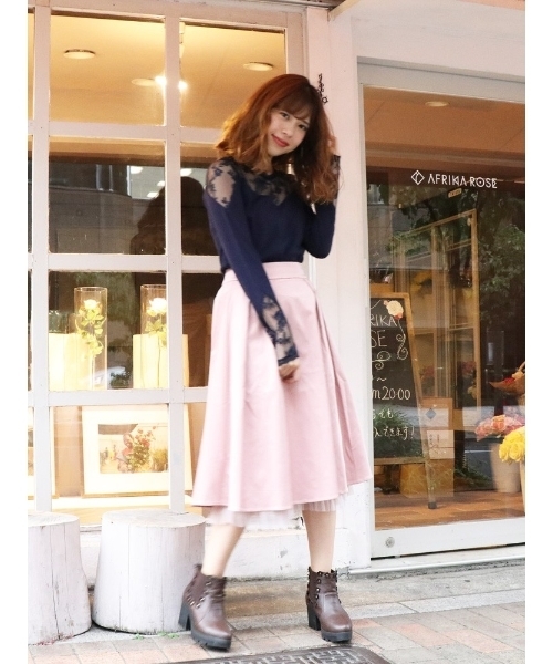 dazzlin - dazzlin★チュールレースデザイン切替カットトップス dazzlin チュールレースデザイン切替カットトップス（ブラック