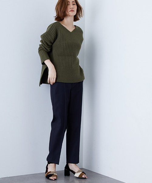 STUDIOUS（ステュディオス）の「パターンアレンジニット（ニット/セーター・レディース・オフホワイト/カーキ/ピンク/インディゴブルー・FREE）」の6枚目の写真