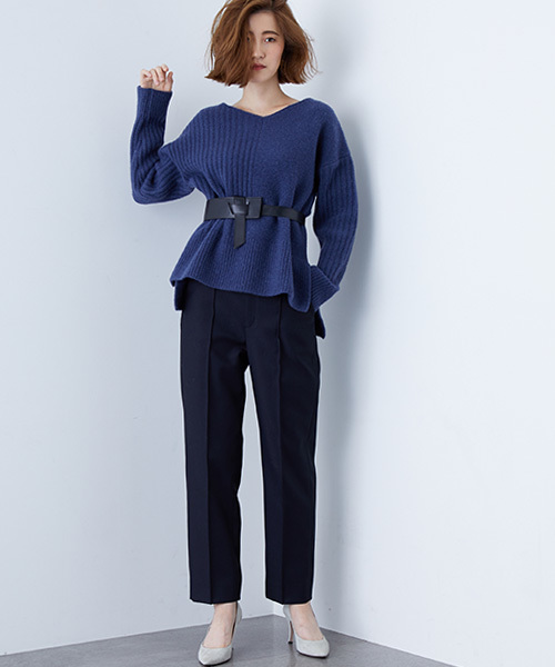 STUDIOUS（ステュディオス）の「パターンアレンジニット（ニット/セーター・レディース・オフホワイト/カーキ/ピンク/インディゴブルー・FREE）」の7枚目の写真