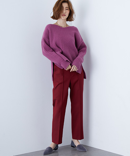 STUDIOUS（ステュディオス）の「パターンアレンジニット（ニット/セーター・レディース・オフホワイト/カーキ/ピンク/インディゴブルー・FREE）」の8枚目の写真