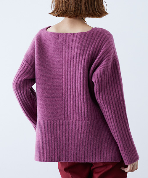 STUDIOUS（ステュディオス）の「パターンアレンジニット（ニット/セーター・レディース・オフホワイト/カーキ/ピンク/インディゴブルー・FREE）」の11枚目の写真