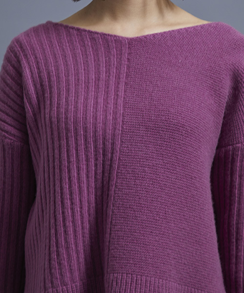 STUDIOUS（ステュディオス）の「パターンアレンジニット（ニット/セーター・レディース・オフホワイト/カーキ/ピンク/インディゴブルー・FREE）」の18枚目の写真