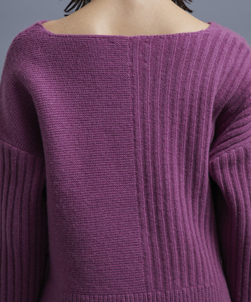 STUDIOUS（ステュディオス）の「パターンアレンジニット（ニット/セーター・レディース・オフホワイト/カーキ/ピンク/インディゴブルー・FREE）」の16枚目の写真