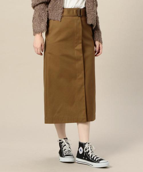 BEAUTY&YOUTH UNITED ARROWS（ビューティーアンドユースユナイテッドアローズ）の「BY コットンピーチスキンベルトタイトスカート ◆（スカート・レディース・ブラウン/オレンジ系その他・SMALL/MEDIUM）」の2枚目の写真