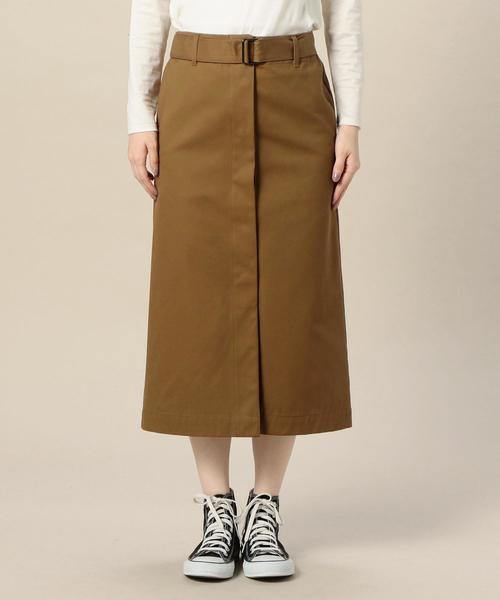 BEAUTY&YOUTH UNITED ARROWS（ビューティーアンドユースユナイテッドアローズ）の「BY コットンピーチスキンベルトタイトスカート ◆（スカート・レディース・ブラウン/オレンジ系その他・SMALL/MEDIUM）」の4枚目の写真