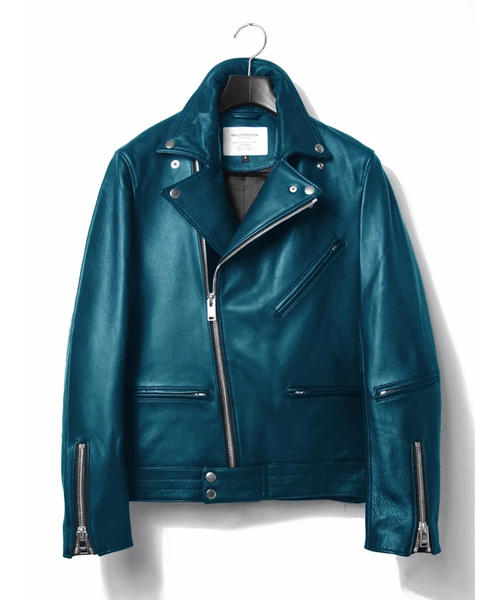 GALLIS ADDICTION（ガリスアディクション）の「GA ラムネイキッドレザーダブルライダース 1（ライダースジャケット・メンズ・ブラック/サックスブルー・L/M/XL）」の2枚目の写真