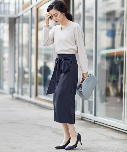 RIVE DROITE（リヴドロワ）の「タスランサッシュスカート（スカート・レディース・ベージュ/ネイビー/イエロー・0/1）」の2枚目の写真