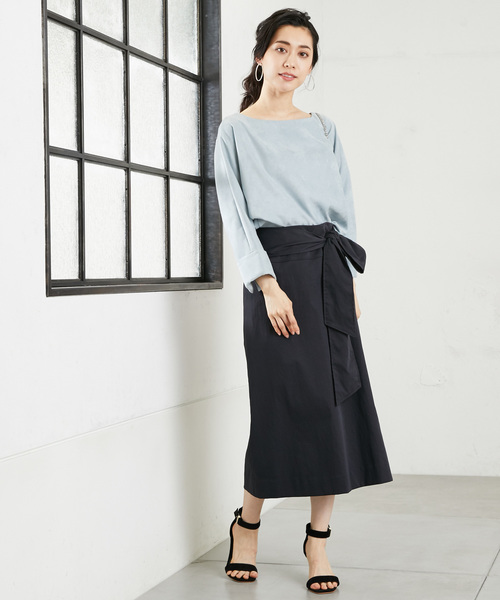 RIVE DROITE（リヴドロワ）の「タスランサッシュスカート（スカート・レディース・ベージュ/ネイビー/イエロー・0/1）」の5枚目の写真