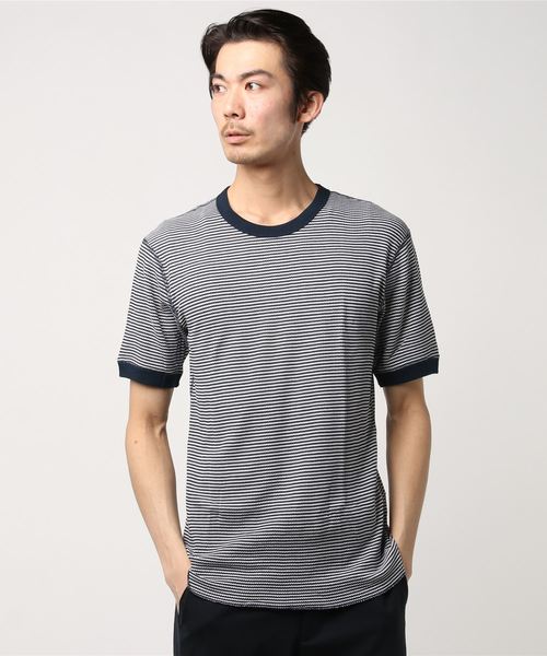 Healthknit(ヘルスニット)の「Healthknit/ヘルスニット WAFFLE TEE(Tシャツ/カットソー・メンズ・ホワイト/ブラック/ホワイト×グレー/杢グレー/ホワイト×ネイビー・MEDIUM/LARGE)」の3枚目の写真
