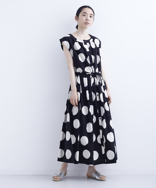 MERLOT(メルロー)の「インド綿ドット柄ノースリーブワンピース5673(ワンピース・レディース・ホワイト/ブラック/ネイビー・FREE)」の18枚目の写真