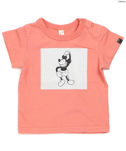 apres les cours(アプレレクール)の「Disney(ディズニー)ミッキーフォトTシャツ(Tシャツ/カットソー・キッズ・イエロー/ネイビー/ベージュ/レッド・100/120/130/90/140/110/80)」の1枚目の写真