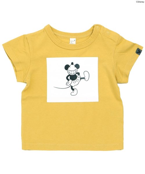 apres les cours(アプレレクール)の「Disney(ディズニー)ミッキーフォトTシャツ(Tシャツ/カットソー・キッズ・イエロー/ネイビー/ベージュ/レッド・100/120/130/90/140/110/80)」の4枚目の写真