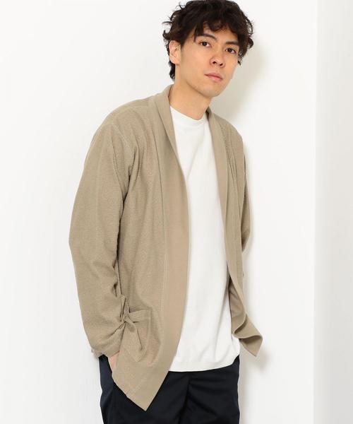 green label relaxing(グリーンレーベルリラクシング)の「SC ランダムパイル ショール カーディガン ◆(カーディガン/ボレロ・メンズ・ワインレッド/ベージュ/ネイビー・S/M/L)」の2枚目の写真